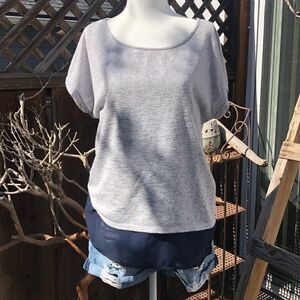 Gibson Grey & Blue Layered Crew Neck T-Shirt